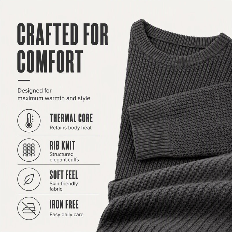 ✨2026 Collection at 50% OFF & FREE SHIPPING🎁JMIERR Men's Crewneck Sweater Soft Casual Sweaters Classic Long Sleeve Pullover Sweaters with Ribbing Edge