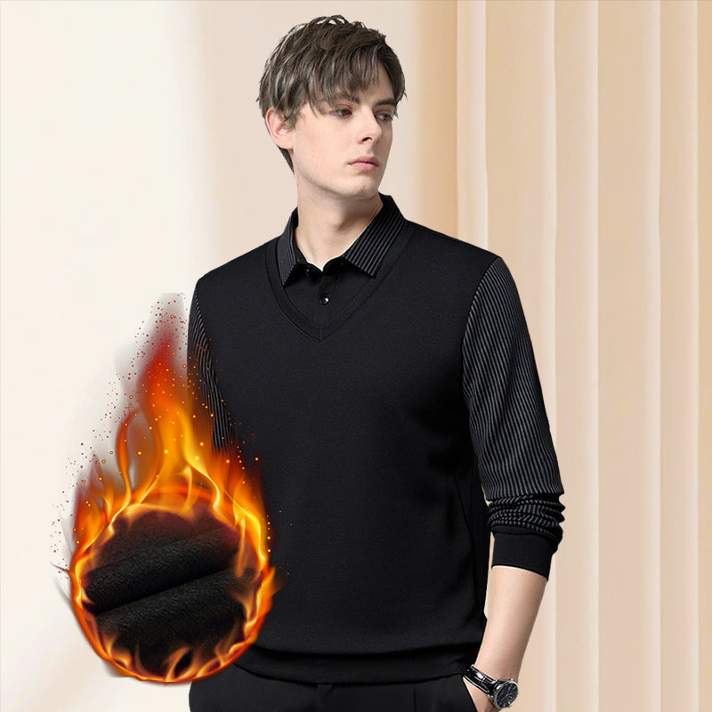 🎁 Hot Sale 49% OFF 🔥Striped Lapel Fake Two-Piece Shirt