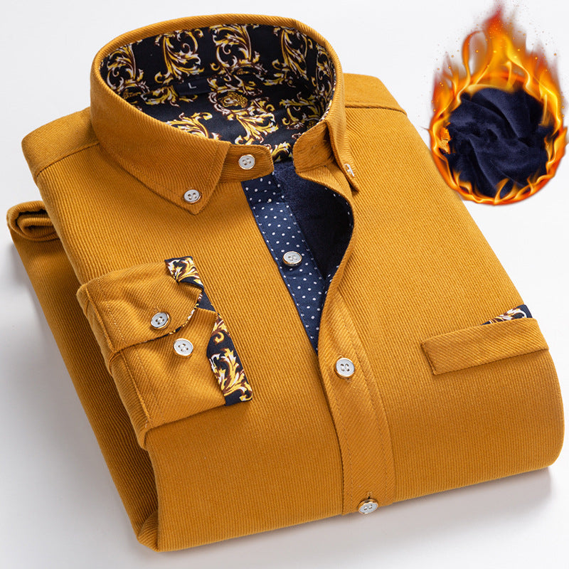 Hot Sale - 50% OFF💥Men's High Quality Corduroy Warm Winter Shirt Thick Fleece