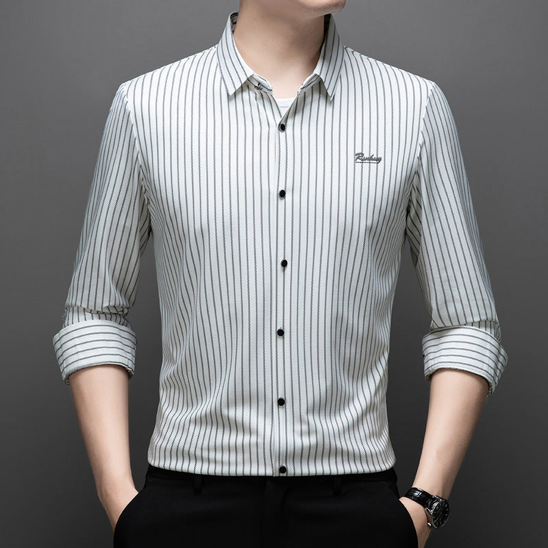 💥👔Men's Classic Wrinkle-Free Striped Shirt