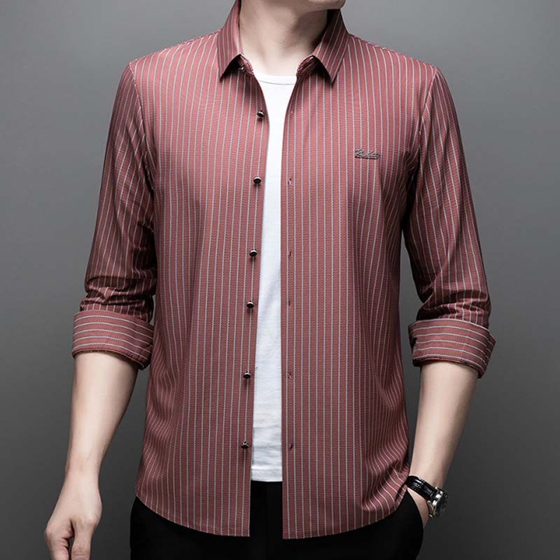 💥👔Men's Classic Wrinkle-Free Striped Shirt