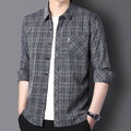 Men's Casual Comfortable Long-Sleeved Plaid Shirt