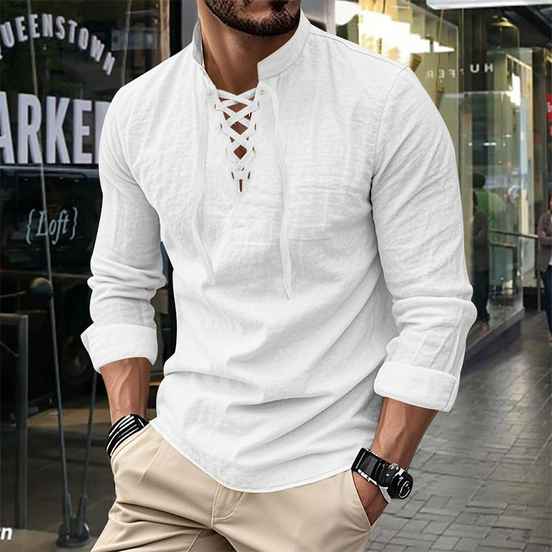 ⏳Time-Limited Special⏰Plain Linen-Cotton Blend Shirt for Men – Breathable & Lightweight, Relaxed Fit & Versatile Style 🌿
