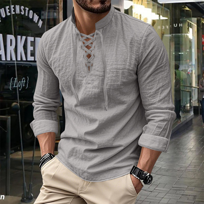 ⏳Time-Limited Special⏰Plain Linen-Cotton Blend Shirt for Men – Breathable & Lightweight, Relaxed Fit & Versatile Style 🌿
