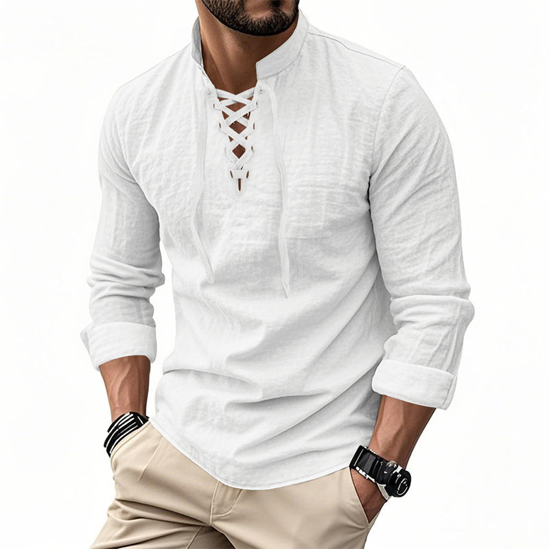 ⏳Time-Limited Special⏰Plain Linen-Cotton Blend Shirt for Men – Breathable & Lightweight, Relaxed Fit & Versatile Style 🌿