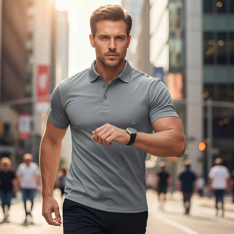 📢📢BIG SALE !!⏰50 % OFF !!Men's Quick-Dry Short-Sleeve Lapel T-Shirt