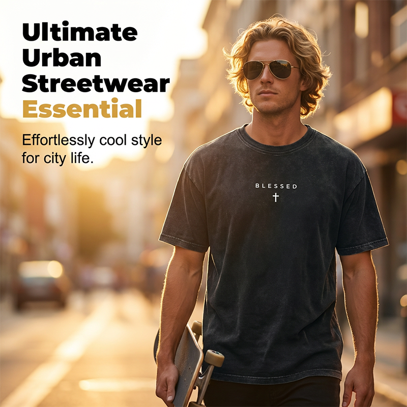 👔 LIMITED TIME 50% OFF! ✝️ Men's Cross & Letter Print Vintage T-Shirt – Soft, Relaxed Fit, Streetwear 🆒