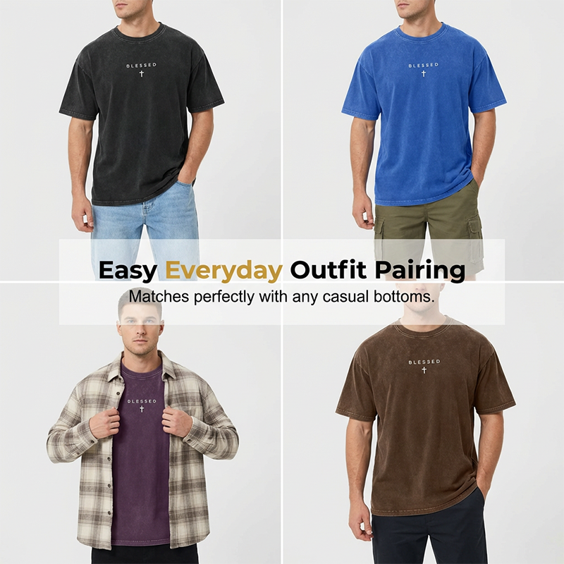👔 LIMITED TIME 50% OFF! ✝️ Men's Cross & Letter Print Vintage T-Shirt – Soft, Relaxed Fit, Streetwear 🆒