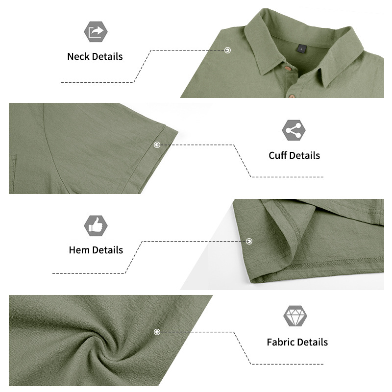 👔 LIMITED-TIME 50% OFF! 🌿 Men's Cotton Linen Short Sleeve Shirt – Breathable, Relaxed Fit, Classic Collar 🍃
