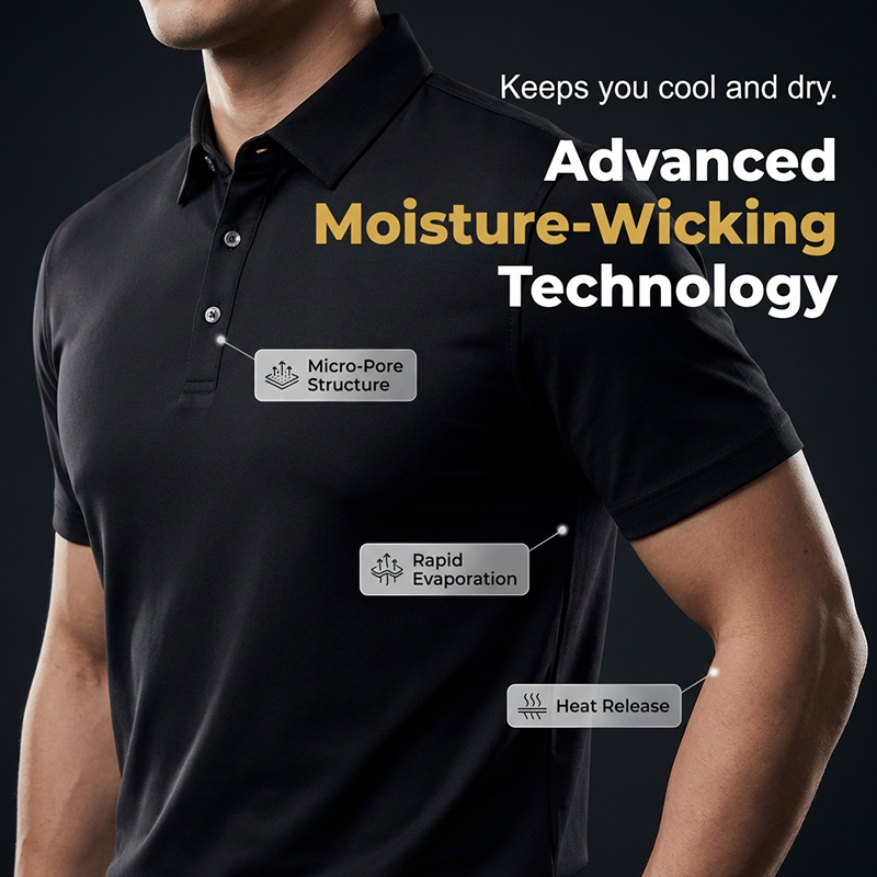 Men’s Cooling Solid Color Business Casual Short-Sleeve Shirt