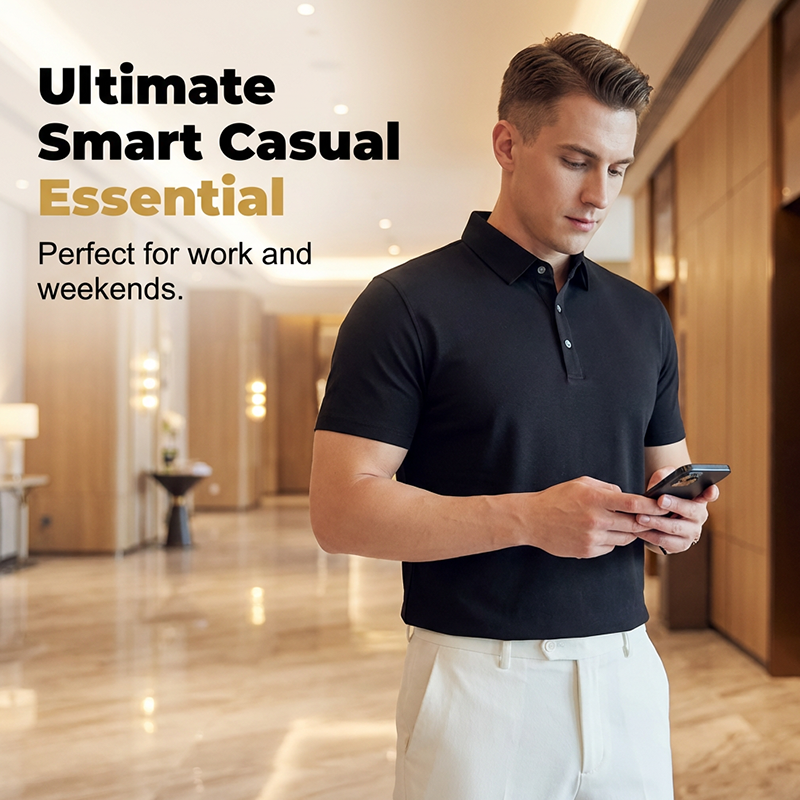 Men’s Cooling Solid Color Business Casual Short-Sleeve Shirt