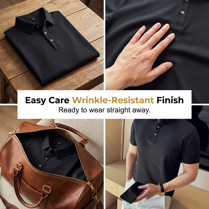 Men’s Cooling Solid Color Business Casual Short-Sleeve Shirt