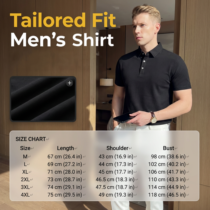 Men’s Cooling Solid Color Business Casual Short-Sleeve Shirt