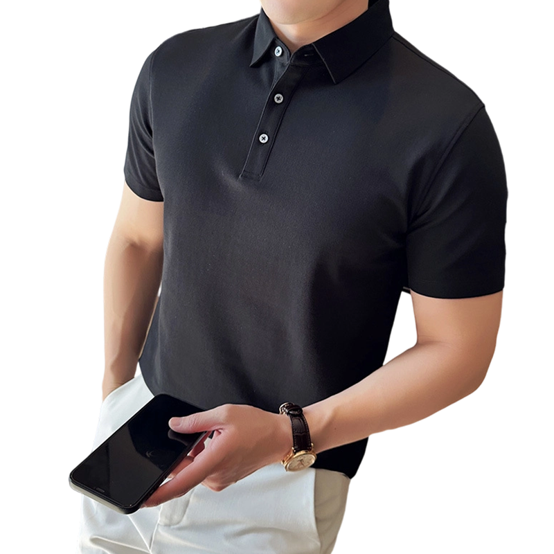 Men’s Cooling Solid Color Business Casual Short-Sleeve Shirt