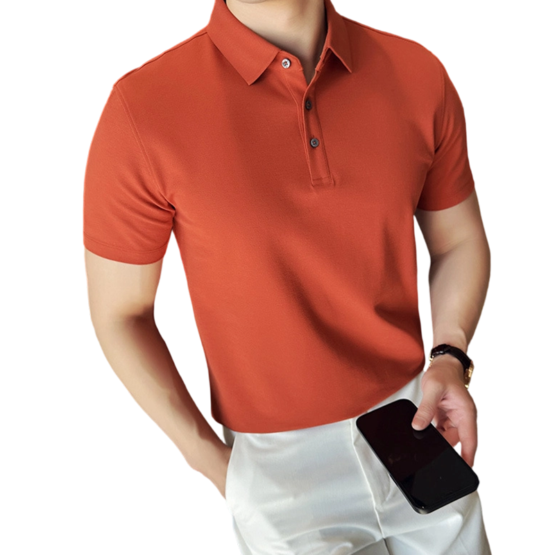 Men’s Cooling Solid Color Business Casual Short-Sleeve Shirt