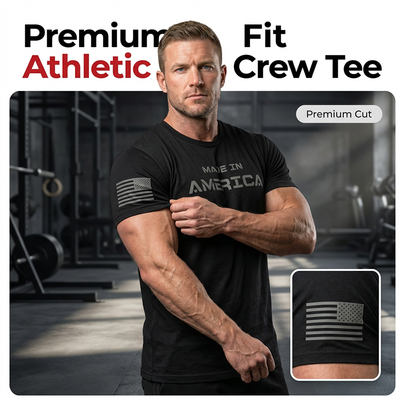 ⏰ 50% OFF Limited 🔥👕 Men's Athletic Fit Crew Neck Tee