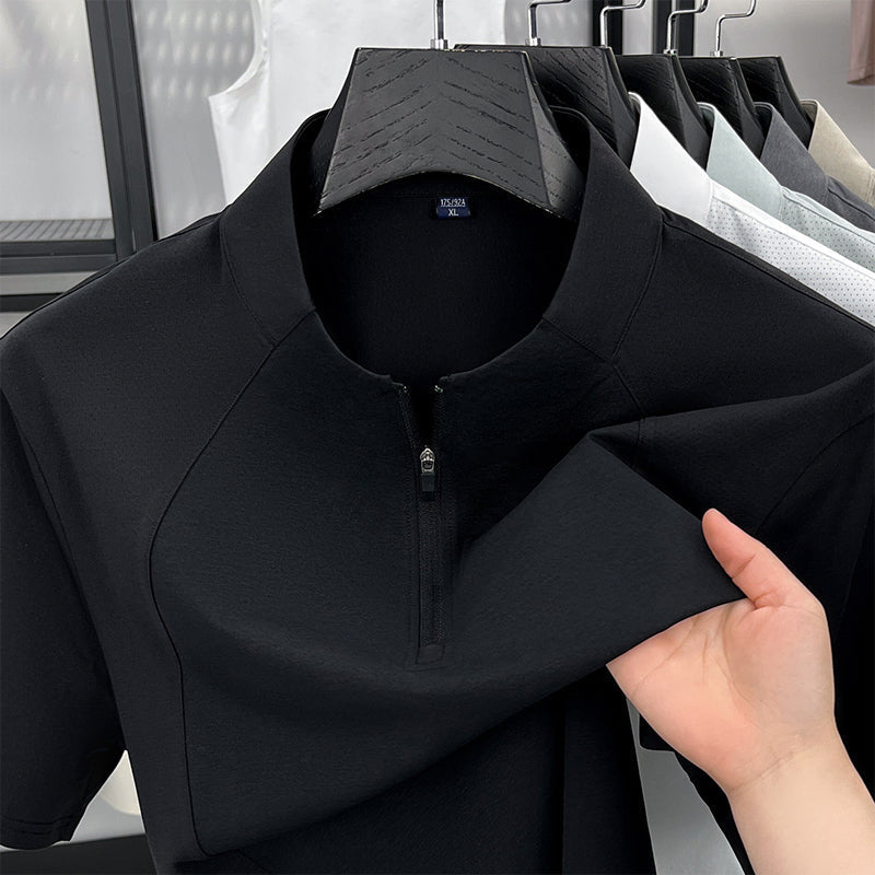 Men's Quick-Dry Half-Zip Athletic T-Shirt