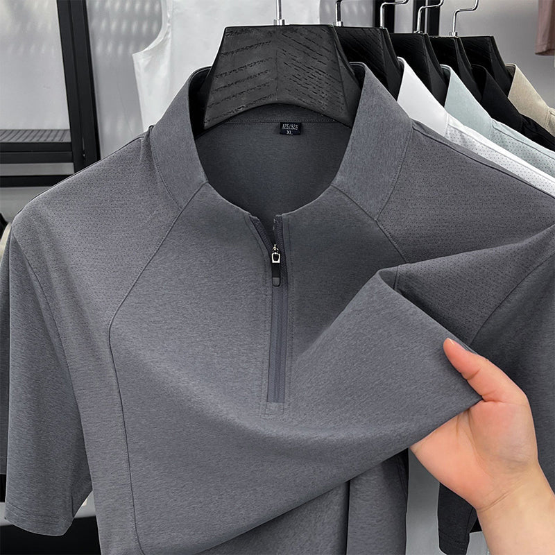 Men's Quick-Dry Half-Zip Athletic T-Shirt