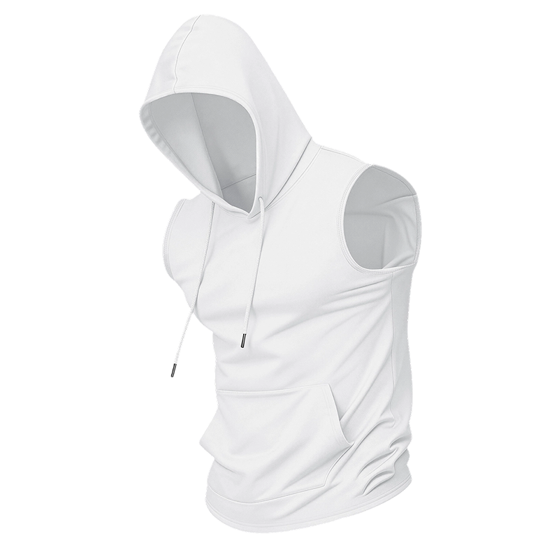 Men's Sleeveless Workout Hoodie with Pocket