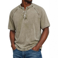 🔥New arrivals now on sale-Men's Casual Band Collar Short Sleeve Shirt