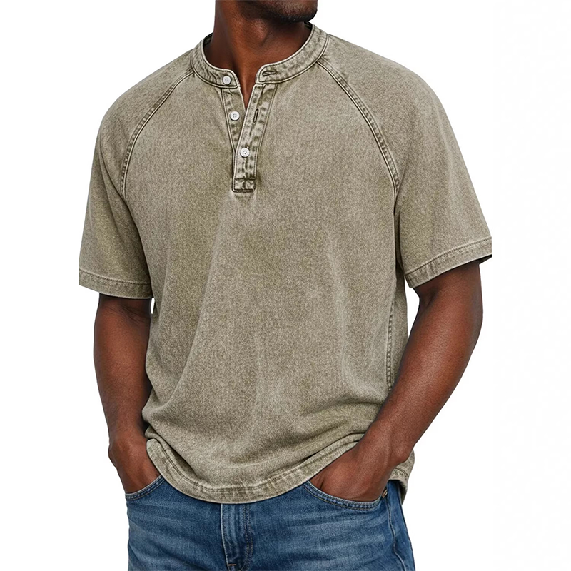 🔥New arrivals now on sale-Men's Casual Band Collar Short Sleeve Shirt