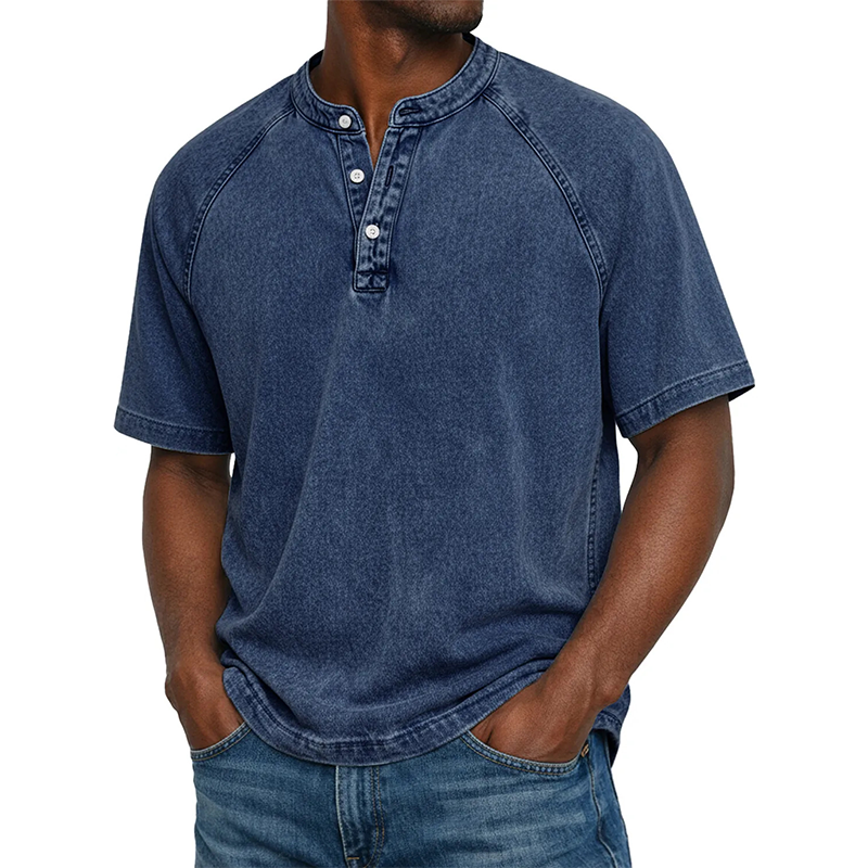 🔥New arrivals now on sale-Men's Casual Band Collar Short Sleeve Shirt