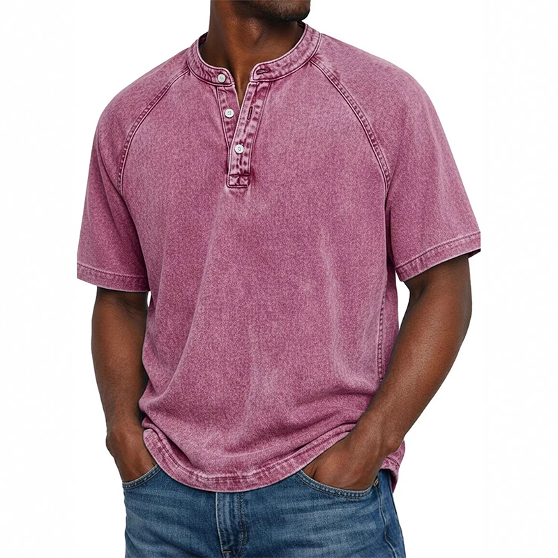🔥New arrivals now on sale-Men's Casual Band Collar Short Sleeve Shirt