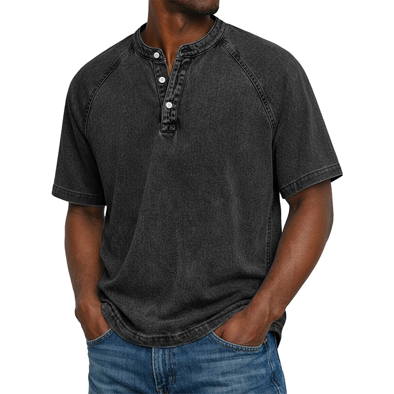 🔥New arrivals now on sale-Men's Casual Band Collar Short Sleeve Shirt
