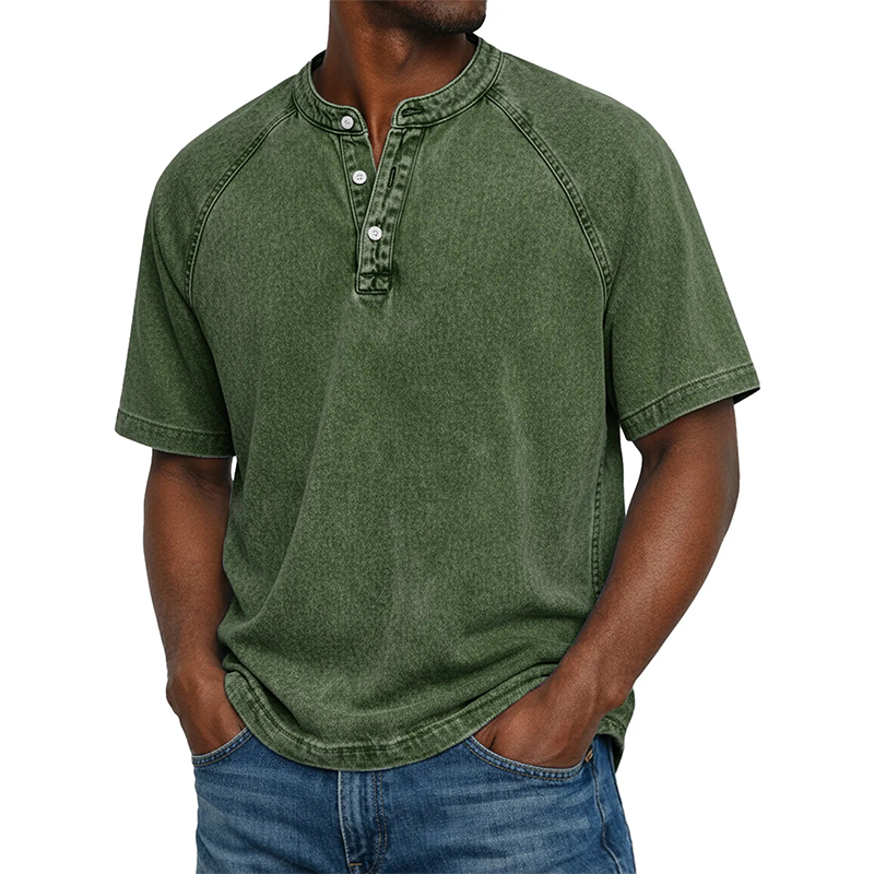 🔥New arrivals now on sale-Men's Casual Band Collar Short Sleeve Shirt
