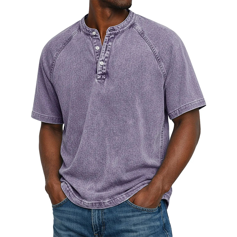 🔥New arrivals now on sale-Men's Casual Band Collar Short Sleeve Shirt