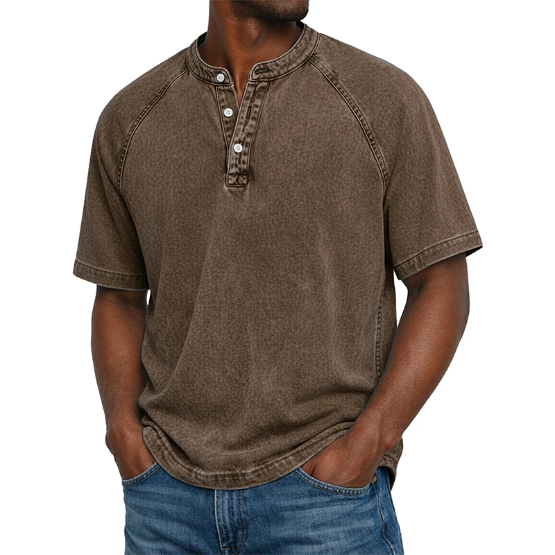 🔥New arrivals now on sale-Men's Casual Band Collar Short Sleeve Shirt