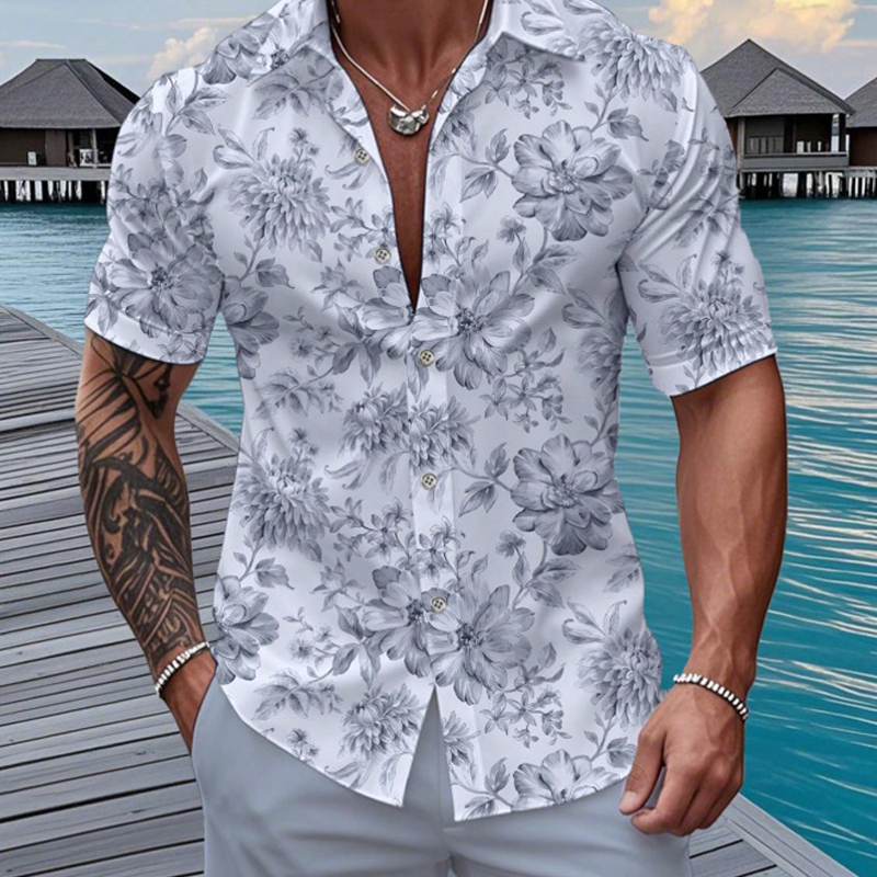 Men's Tropical Floral Shirt & Shorts Set