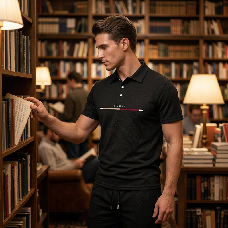 👕 2-teiliges Polo-Shirt & Shorts-Set für Herren – atmungsaktiv, bequem, vielseitig – perfekt für Sport, Alltag & entspannte Stunden unterwegs ☀️