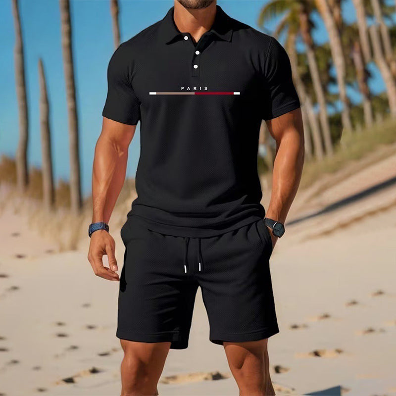 👕 2-teiliges Polo-Shirt & Shorts-Set für Herren – atmungsaktiv, bequem, vielseitig – perfekt für Sport, Alltag & entspannte Stunden unterwegs ☀️