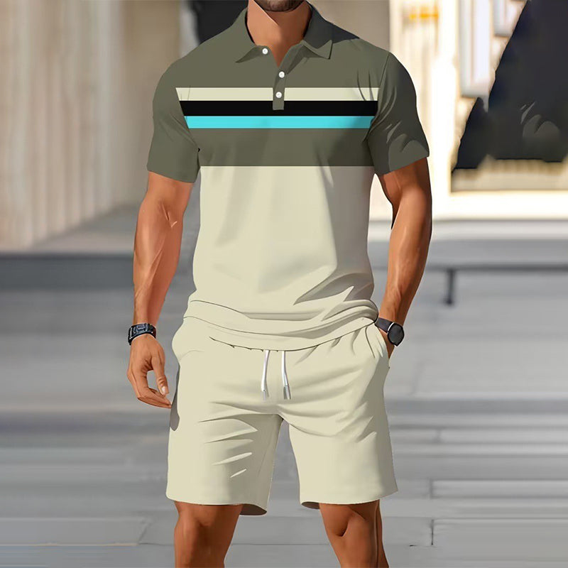 👕 2-teiliges Polo-Shirt & Shorts-Set für Herren – atmungsaktiv, bequem, vielseitig – perfekt für Sport, Alltag & entspannte Stunden unterwegs ☀️