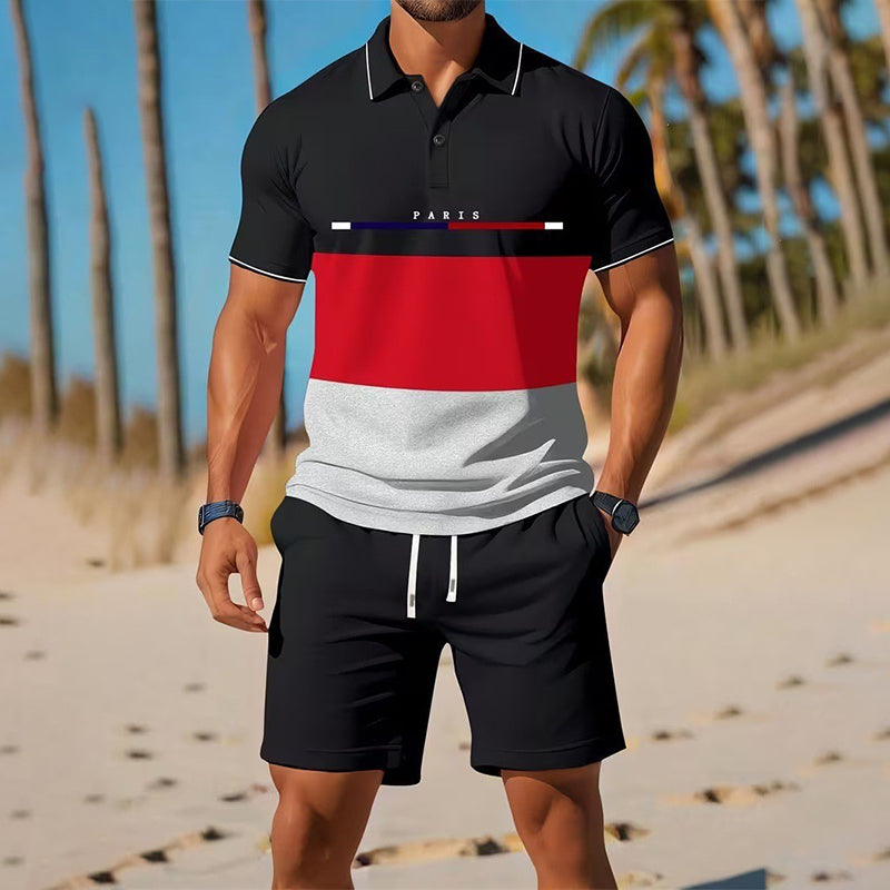 👕 2-teiliges Polo-Shirt & Shorts-Set für Herren – atmungsaktiv, bequem, vielseitig – perfekt für Sport, Alltag & entspannte Stunden unterwegs ☀️