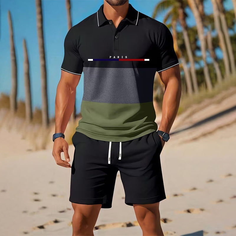 👕 2-teiliges Polo-Shirt & Shorts-Set für Herren – atmungsaktiv, bequem, vielseitig – perfekt für Sport, Alltag & entspannte Stunden unterwegs ☀️