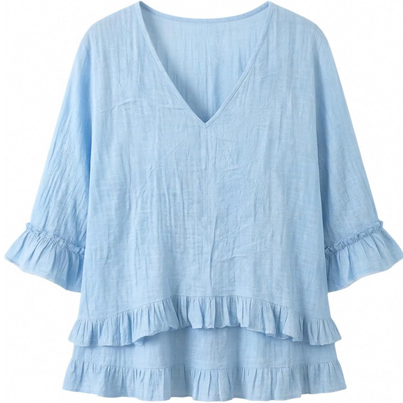 Women's Elegant Ruffle V-Neck Summer Top
