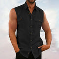 Men's Summer Sleeveless Button-Down Shirt