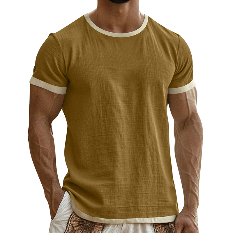 Men's Contrast Trim Crew Neck Tee